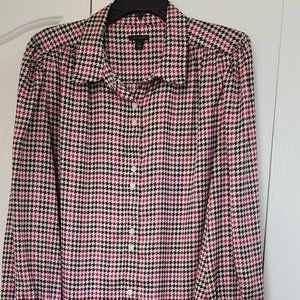 Ann Taylor Houndstooth Blouse XL